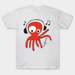 octopus listening music T-Shirt